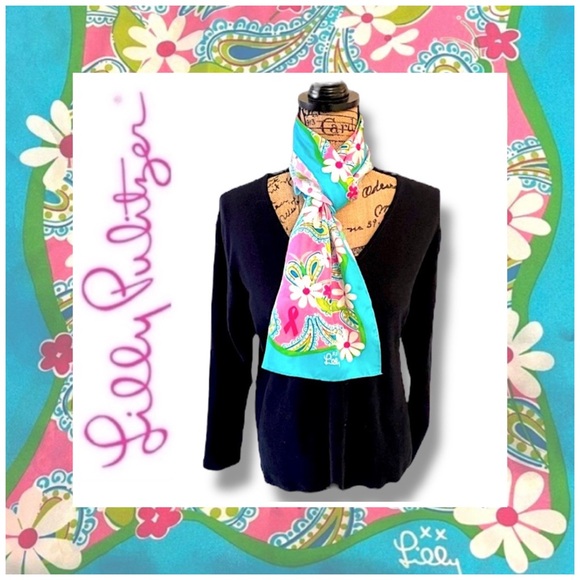 LILLY PULITZER VINTAGE Daisy print with turquoise border 13x28” - Picture 12 of 12